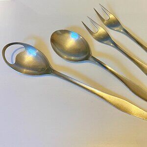 VTG MCM Dana DFA Denmark Stainless 2 Piece Serving Two Forks Scandinavian Design